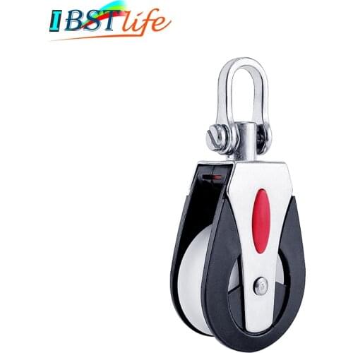 1500Lbs Load Sheave Block Universal Head Single Pulley Swivel Shackle Sailboat Plain Bearing Block Rope Runner Boat Accessories