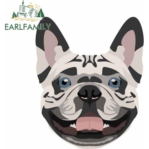 EARLFAMILY 13cm x 10.7cm For French Bulldog Car Stickers Vinyl Material Decal Funny Car Assessoires Laptop Custom Printing