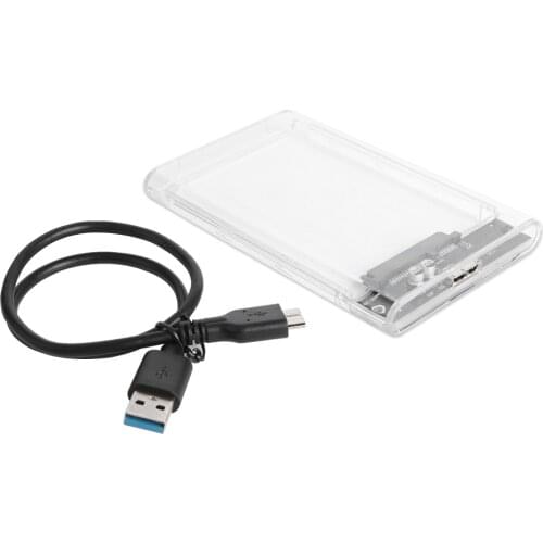 Plastic Transparent HDD SSD Case 2.5 inch SATA 3 to USB Hard Drive Enclosure for Households Computer Safety Parts