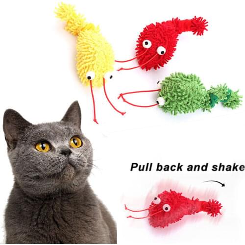 Plush Cat Toys Interactive Funny Pull Ring Caterpillar Toy for Kitten Molar Teeth Cat Stuff Chewing Cat Accessories Dropshipping