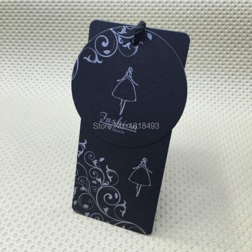 Custom black matt laminated cardboard tags/ custom shape cutting tags/clothing kraft paper hang tag/garment tags printing