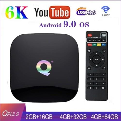 Q Plus Allwinner H6 Android 9.0 Smart TV Box 4GB RAM 32GB/64G ROM WiFi Set Top Box 4K TV BOX media player