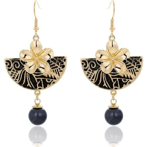 SophiaXuan Hawaiian Plumeria Drop Earrings Big Pendant Dangling Earring Best Friends Gift Jewelry New for Women Exquisite Flower