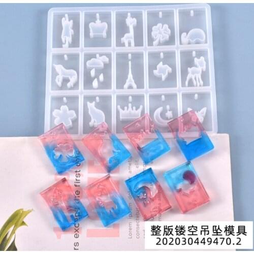 DIY Rectangle Pendant Epoxy Resin Silicone Mold Accessory Jewelry Fillings Charms Handmade Necklace Cabochon Mould Craft