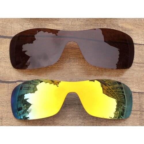 Vonxyz Two Pieces Ruby Mirror & Bronze Brown Polycarbonate Replacement Lenses for-Oakley Antix Frame