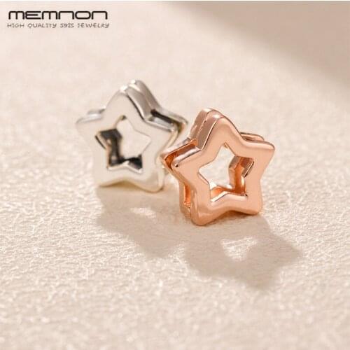 Memnon Reflexions style Star clip charms 925 sterling Silver Jewelry rose gold charm clip beads fit bead bracelets DIY for women
