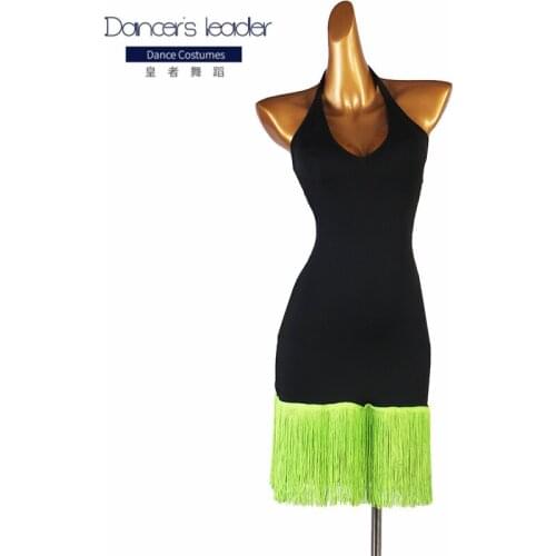 Latin dance practice clothes hanging neck tassel chacha tango dance costume female adult professional stage competition costume