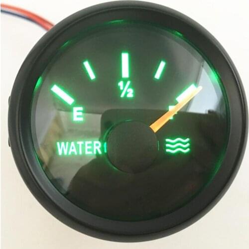 1pc 0-190ohm Black Water Level Gauges 52mm Green Backlight Water Level Meters 240-33ohm 9-32vdc for Car Boat Motorcycle Truck