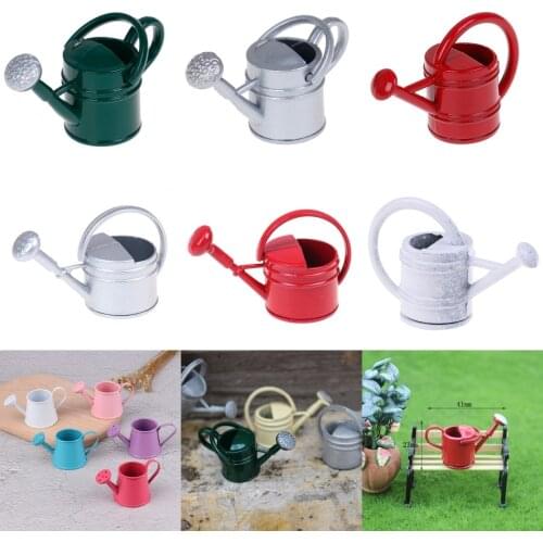 1Pcs 1/12 Metal Watering Can Garden Miniature Decoration For Children Kids Dolls Acces Dollhouse Miniature Furniture Toys