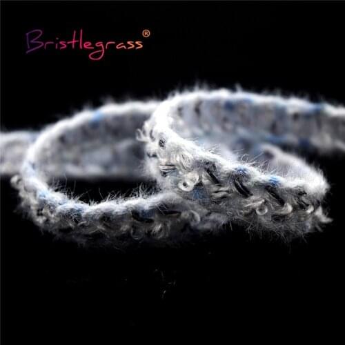BRISTLEGRASS 1 Yard 1/2" 13mm Blended Woolen Braided Crochet Lace Trims Macrame Retro Ribbon Headband Costume Dress Sewing Craft