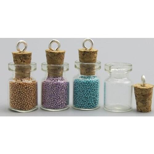 1000 x 0.6ml Clear Cute Mini Messages Wishing Glass Bottle Vials 0.6cc Empty RefillableTransparent Bottles Charms Pendants