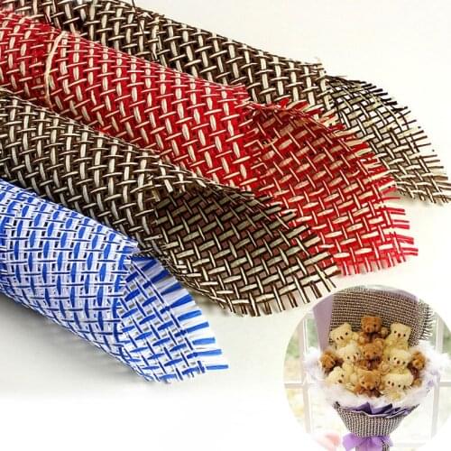 2Sheet 50*78cm Linen Bouquet Wrapping Paper DIY Crafts Flowers Packing Materials Handcraft Gift Box Decor Bouquet Wrapping Paper