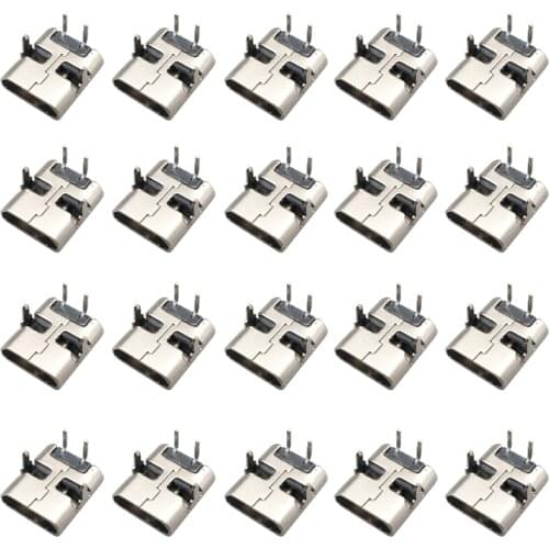 20 pcs/lot USB 90 Degree DIP 2 Pin USB Connectors Plastic Shell Micro USB Connector Jack Tail Plug Mini Sockect Terminals