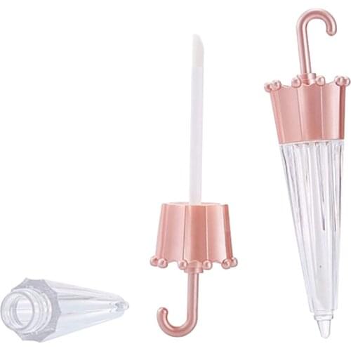 5 Pieces 5.5ml Creative Umbrella Shaped Empty Lip Gloss Tube Lip Glaze Containers Refillable Cosmetic Bottle Diy Vials