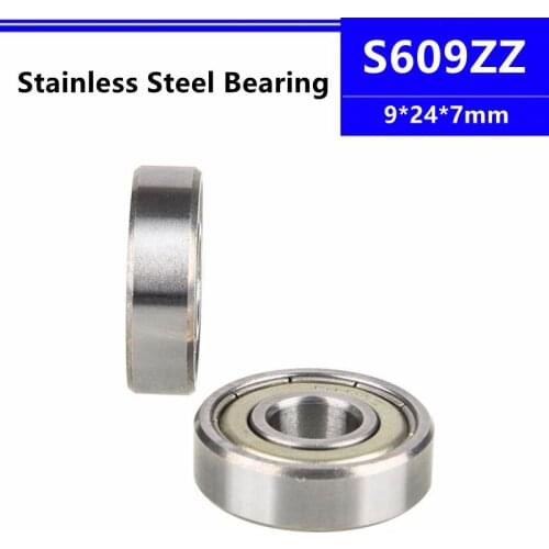 50/100pcs S609ZZ 9*24*7mm Stainless Steel Deep Groove Ball Bearing 9x24x7mm S609 S609Z SB609ZZ