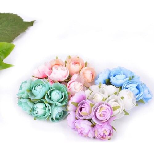 6 Pcs/lot Artificial Rose Flowers Peony Bouquet for Wedding Decoration Fake Flowers Home Decor Silk Cheap Flower