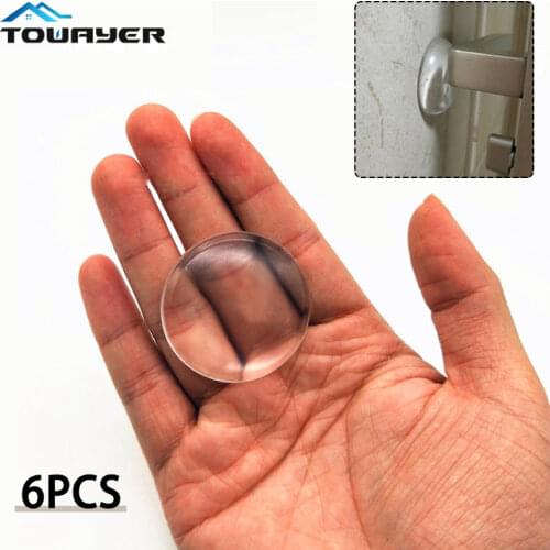 6pcs Wall Protector Door Handle Bumper Protective Plug Non-Slip Stickers Self-Adhesive Round Bumper Door Stop Muffler Home