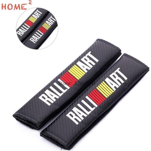 Car Seat Safety Belt Cover for RALLIART Logo Belts Padding for Mitsubishi Outlander ASX L200 Galant Lancer 10 Colt Car Styling