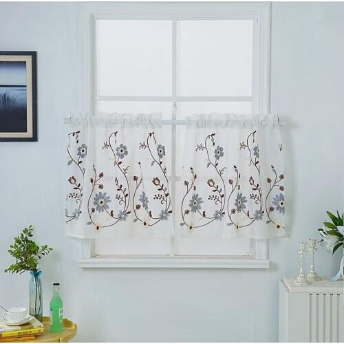 Embroidered Floral Curtain For Living Room Bedroom Window Curtain