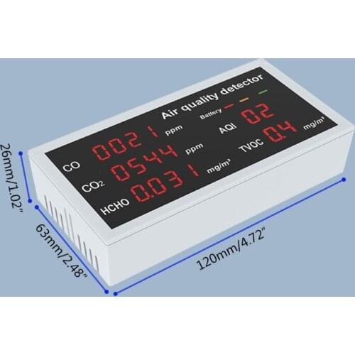 Indoor Air Quality Sensor Air Quality Monitor CO2 HCHO TVOC PM2.5/10 Multifunctional Gas Detector Real Time Data Valve