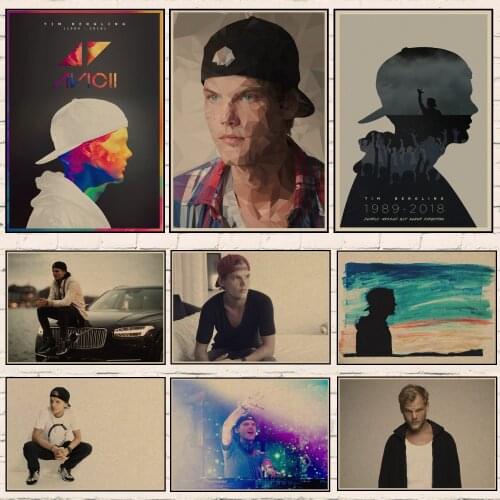 Dj live Avicii electronic music DJ Home decoration Kraft Movie Poster Drawing core Wall sticker 1001