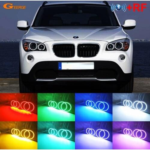 For BMW X1 E84 2009 2010 2011 2012 2013 2014 2015 RF remote Bluetooth-compatible APP Multi-Color RGB led angel eyes halo rings