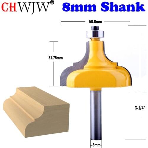 CHWJW 1PC 8mm Shank Picture Frame / Molding Router Bit - Large Trimming Wood Milling Cutter for Woodwork Cutter Power Tools