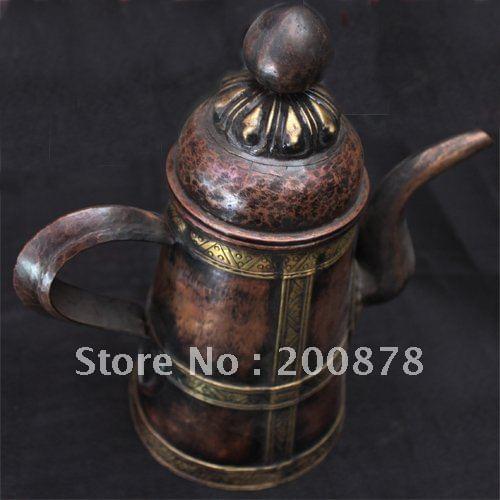 HDC0681 Tibet brass wine kettle,Tibetan Bar decor arts oranments,antiqued handicrafts,23*11cm