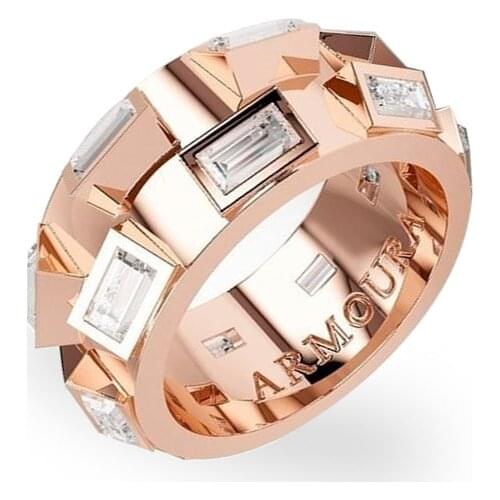 Classic Hyperbole Style Square Zircon Geometric Rings for Women Creative Party Ring 3D Uneven New Style Rings Jewelry