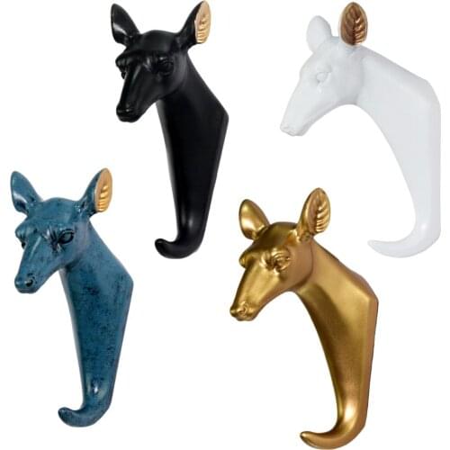 Coat Hooks Clothes Hooks Vintage Deer Head Art hat Wall Mounted Hook for