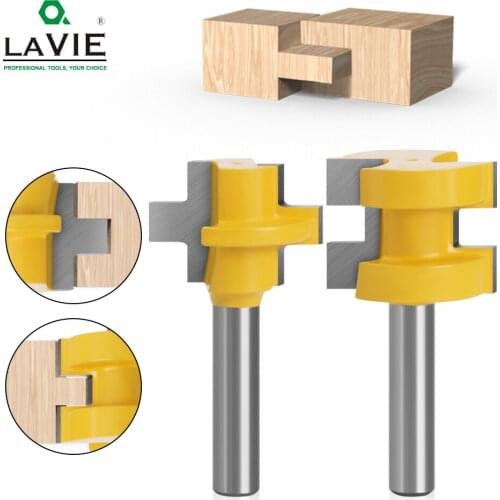 LA VIE 2pcs 8MM Shank T-Slot Square Tooth Tenon Milling Cutter Carving Knife Router Bits for Wood Tool Woodworking MC02140