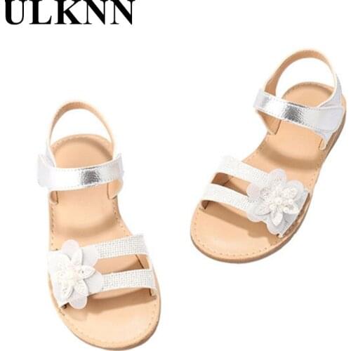 ULKNN Summer Girls Footwears Spring Flats For Kids Princess Sandal Childrens Soft Bottom Sandals Comfortable Shoes Non-slip