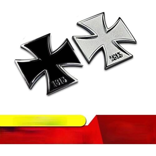 1 Pcs 3D Metal Germany 1813 Malta Virtue Symbol Medal Cross Emblem Motorcycle Car Styling Badge Stickers Decal Auto Accessories