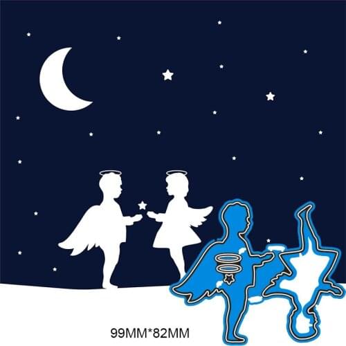 99*82mm angel boy and girl Metal Cutting Dies for card DIY Scrapbooking stencil Paper Craft Album template Dies