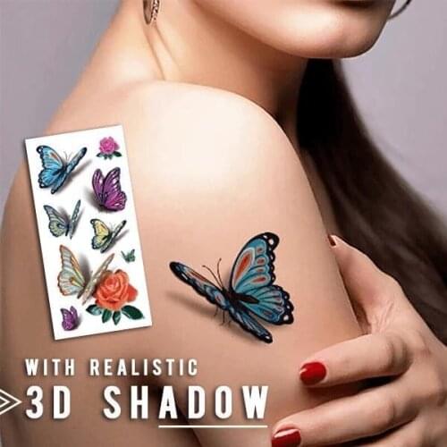 Trendy 3D Tattoo Stickers Environmental Protection Waterproof disposable 3D tattoo stickers butterfly Fashion Tattoo Stickers
