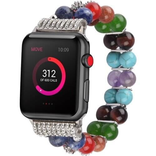 New colorful crystal 3 2 1 Pearl wristband for Apple Watch 5 Band strap for iWatch 6 bracelet SE 5 4 42 38 40mm 44mm belt
