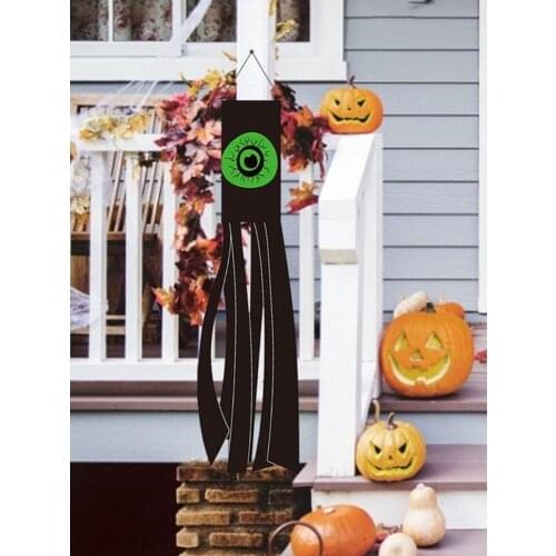 Spooky Ghost Flag Ghost Windsock Horror Hanging Halloween Wind Streamer Decorations For Indoor Outdoor Yard Party Props
