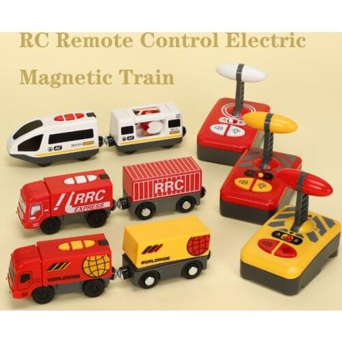 RC Remote Control Electric Magnetic Compatible BRIO Wooden Track White Harmony Train And Red Worldwide Train Kids Birthday Gifts