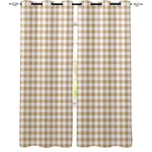 Lattice Simple Grid Curtain for Living Room Kids Room Decoration Bedroom Curtain Window Treatment Drapes