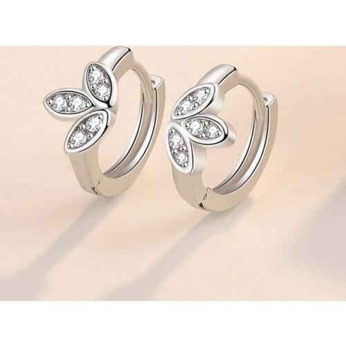 925 Sterling Silver Crown Piercing Hoop Earrings For Women Girls Engagement Wedding Party Jewelry Accessories