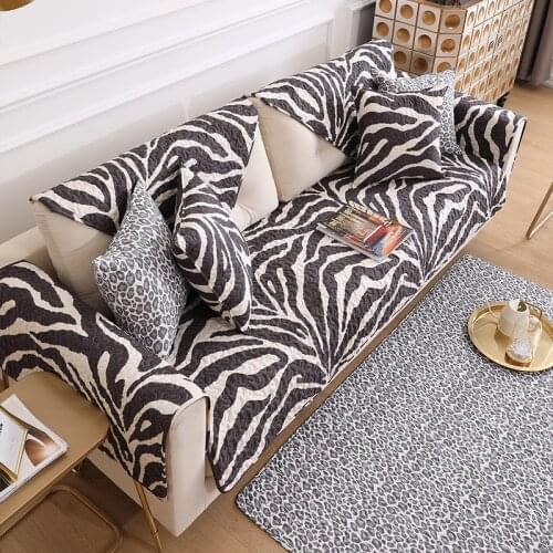 Nordic Tiger Leopard sofa cushion cover Cotton non-slip cushion for living room Full Cover slipcover custom made sofa cover