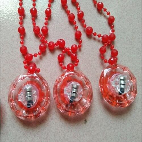 LED PLAstic Christmas brithday party colorful Flashing Toy Glowing Toy Acrylic Bead Necklace Santa Claus Necklace
