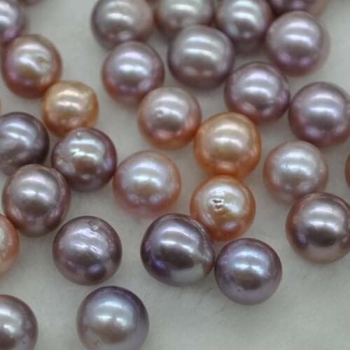Gorgeous 10 pcs 9-10mm near round Baroque natural colors real pearl undrilled style