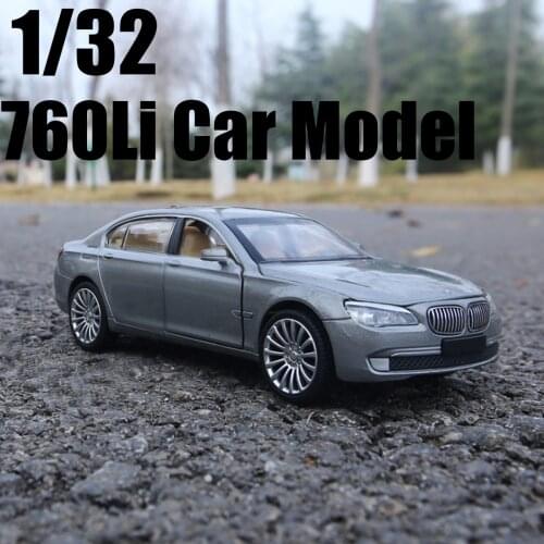 High Simulation 1:32 760Li Coupe Alloy Vehicles Car Model Pull Back Sound Collection Children Toys Gift