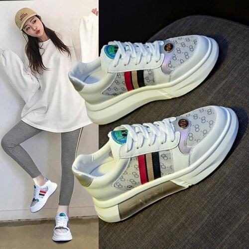 Women increased internal sport letter Shoes comfortable Skate Shoes Chaussures Femme Spring Autumn Lace-up Sneakers Trainers