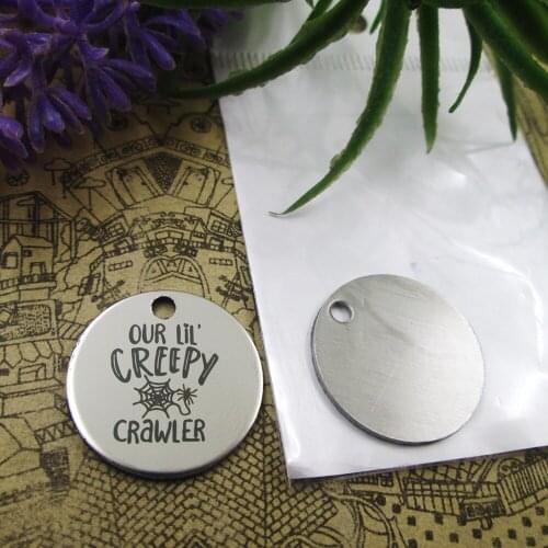 20pcs--"OUR LIL CREEPY CRAWLER"stainless steel charms 5 styles for choosing DIY Charms for necklace bracelets