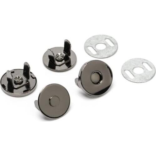 100set Thin Magnetic Purse Snaps 18mm - Black Nickel , Gunmetal magnetic snap buttons