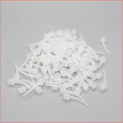 100 Pcs Dental Materials Intraoral Impression Mixing Tips Nozzles N3 Transparent Mixer Syringe Dentist Products