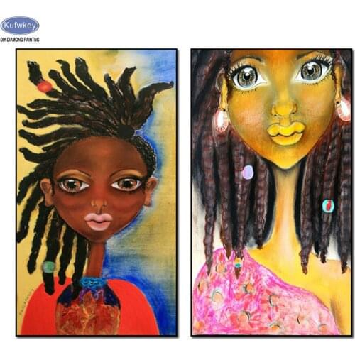 2pcs,Diamond Embroidery Africa girl,5D,Full,Diamond Painting,Cross Stitch,kits,3D,Diamond Mosaic,home Decoration,Christmas,gift
