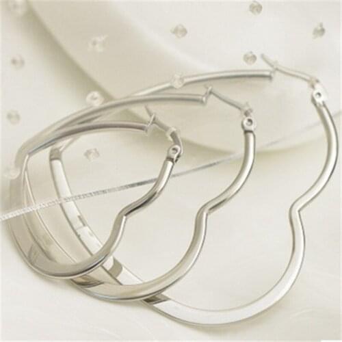 20pcs Fashion Exquisite Heart-shaped Earrings Stainless Steel Exaggerated Big Earrings DIY Earring Finding